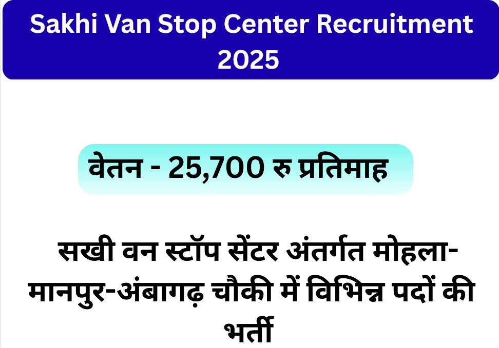 Sakhi Van Stop Center Recruitment