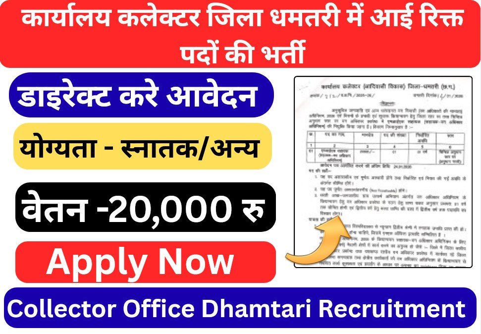 Collector Office Dhamtari Recruitment