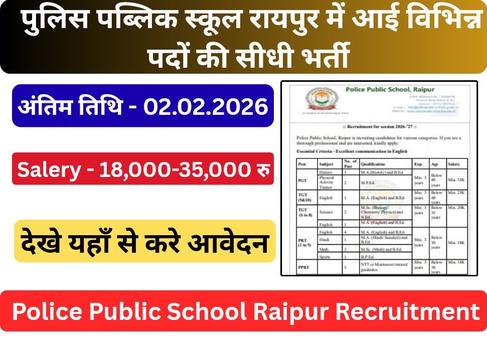 Police Public School Raipur Recruitment
