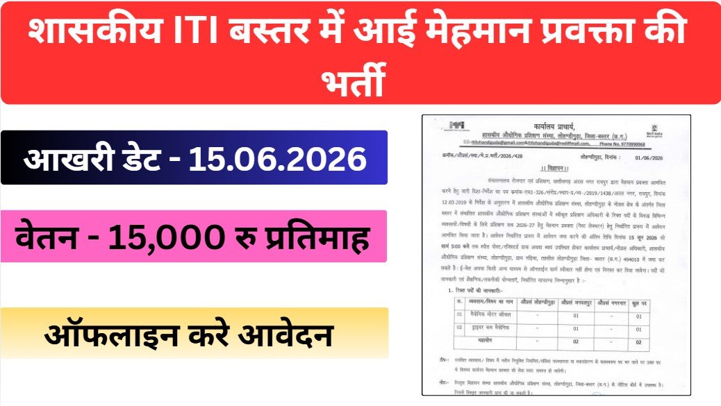 ITI Bastar Guest Lecturer Bharti